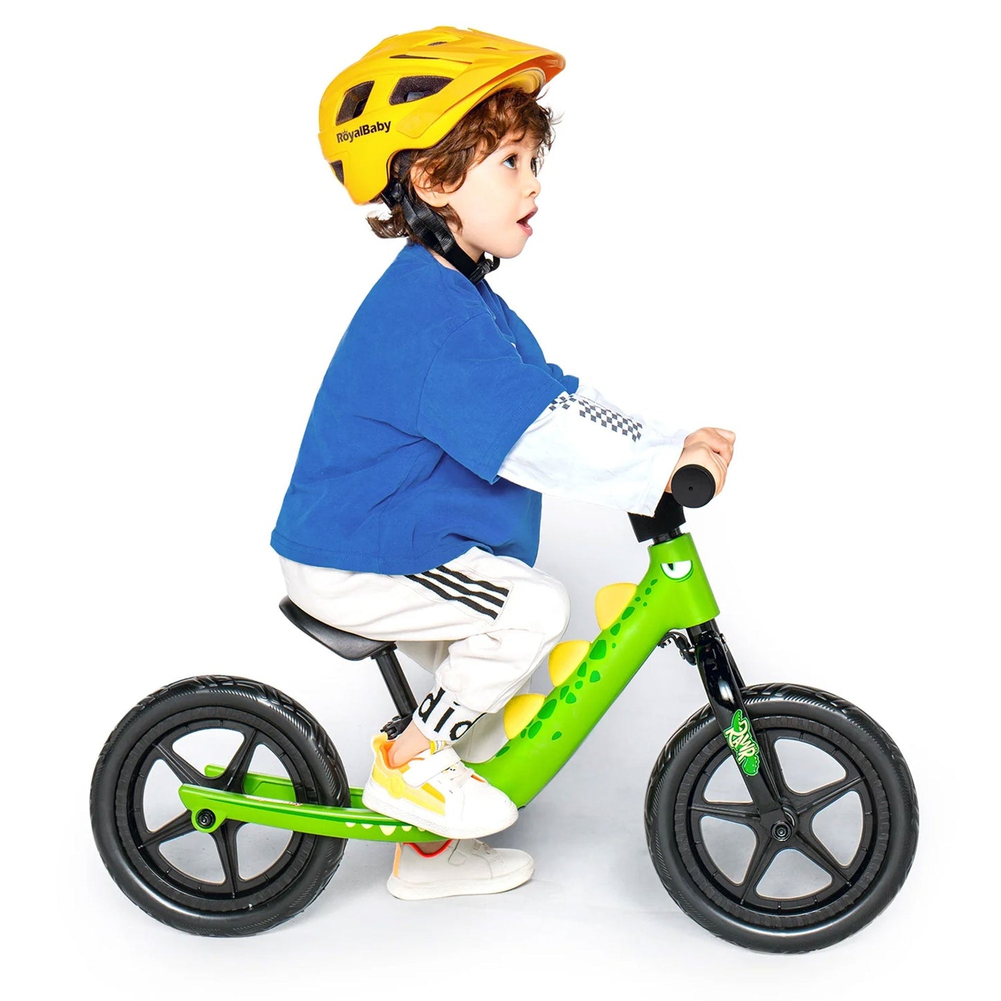 RoyalBaby Dinosaur 12 Inch Magnesium Frame Toddler Kids Balance Bike, Green - Angler's Pro Tackle & Outdoors