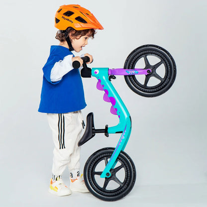 RoyalBaby Dinosaur 12 Inch Magnesium Frame Toddler Kids Balance Bike, Teal - Angler's Pro Tackle & Outdoors