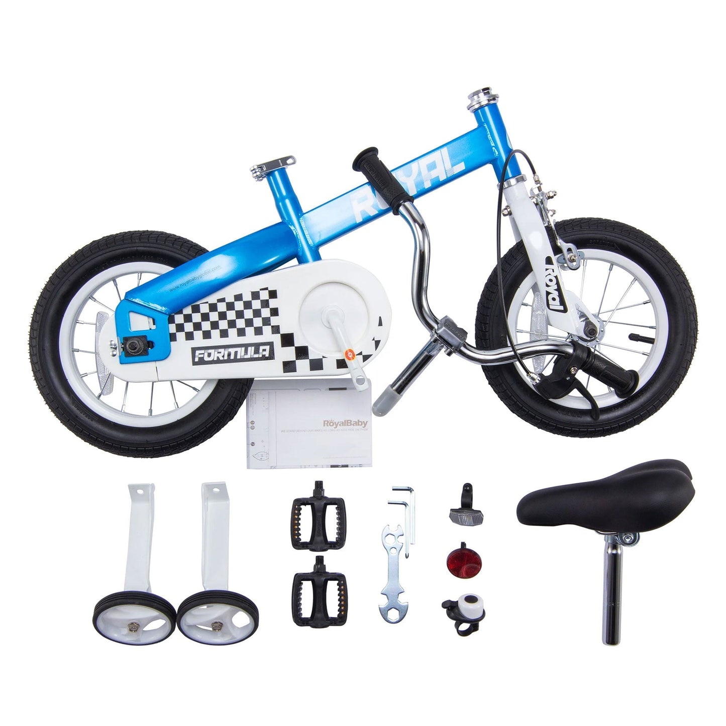 RoyalBaby Formula 12 Inch Kids Bike with Training Wheels & Coaster Brake, Blue - Angler's Pro Tackle & Outdoors