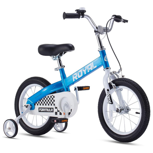 RoyalBaby Formula 14 Inch Kids Bike with Training Wheels & Coaster Brake, Blue - Angler's Pro Tackle & Outdoors