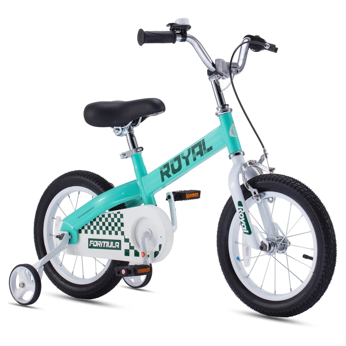 RoyalBaby Formula 14 Inch Kids Bike with Training Wheels & Coaster Brake, Green - Angler's Pro Tackle & Outdoors