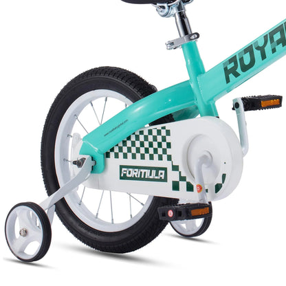 RoyalBaby Formula 14 Inch Kids Bike with Training Wheels & Coaster Brake, Green - Angler's Pro Tackle & Outdoors