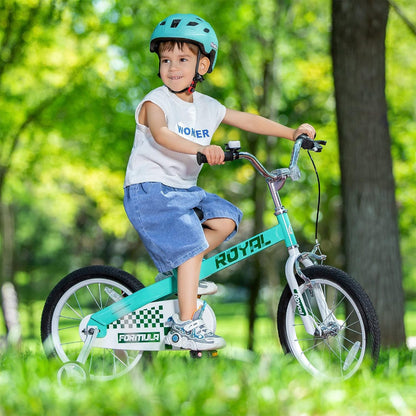 RoyalBaby Formula 16 Inch Kids Bike with Kickstand and Training Wheels, Green - Angler's Pro Tackle & Outdoors