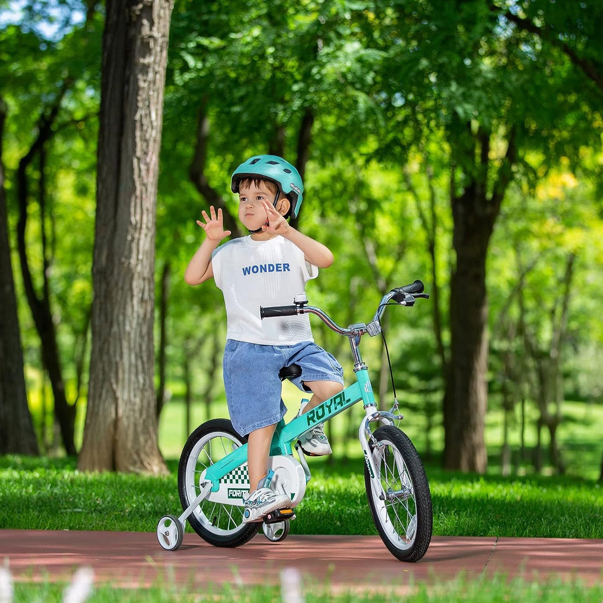 RoyalBaby Formula 16 Inch Kids Bike with Kickstand and Training Wheels, Green - Angler's Pro Tackle & Outdoors