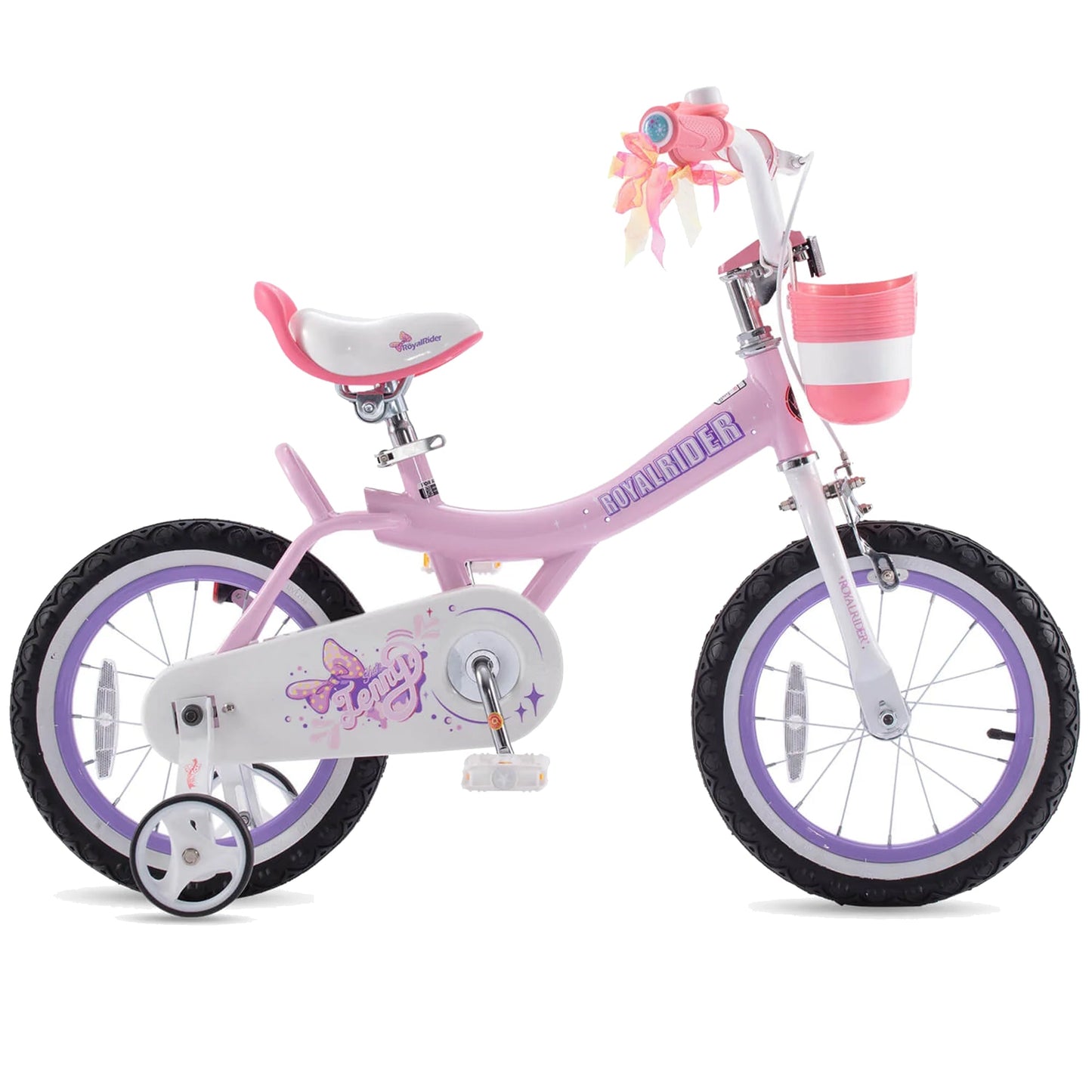 RoyalBaby Jenny Princess 14" Kids Bike w/Training Wheels, Basket & Bell, Pink EL - Angler's Pro Tackle & Outdoors