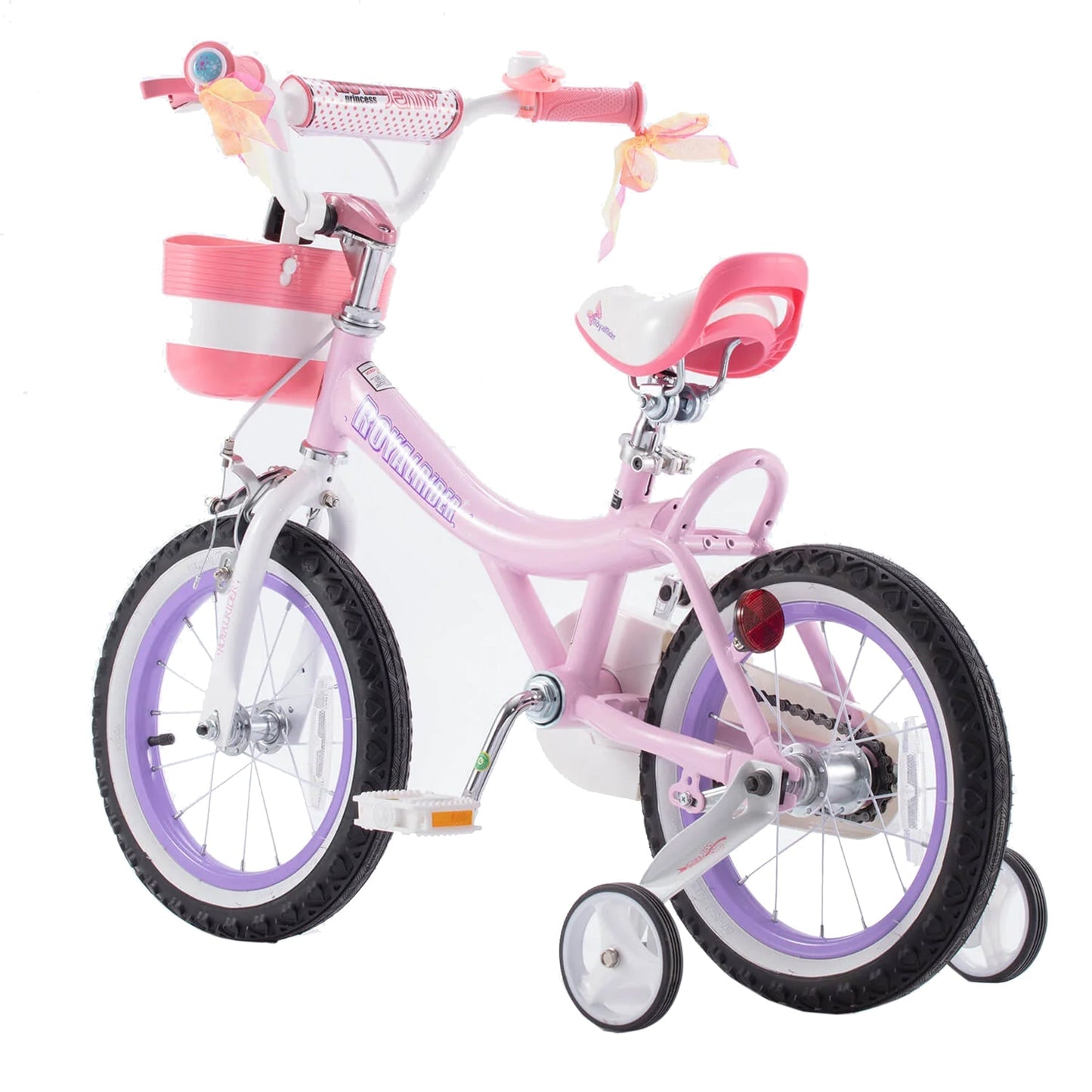 RoyalBaby Jenny Princess 14" Kids Bike w/Training Wheels, Basket & Bell, Pink EL - Angler's Pro Tackle & Outdoors