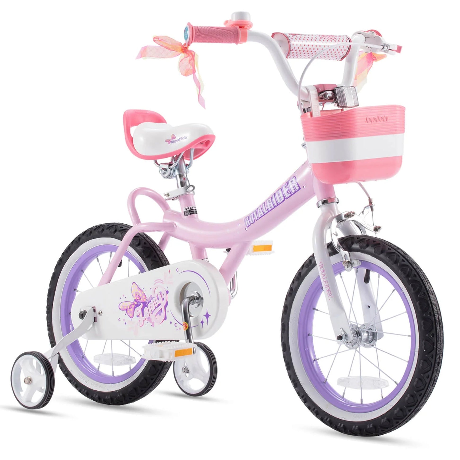 RoyalBaby Jenny Princess 14" Kids Bike w/Training Wheels, Basket & Bell, Pink EL - Angler's Pro Tackle & Outdoors