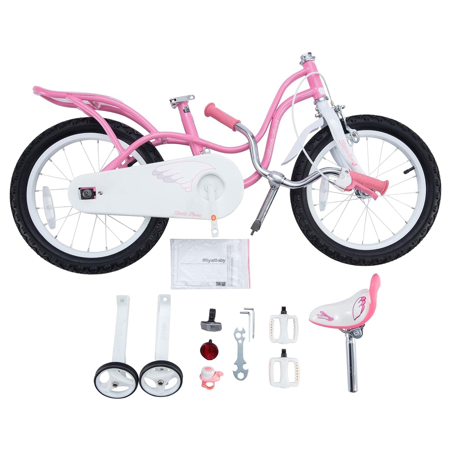 RoyalBaby Little Swan 12" Carbon Steel Kids Bicycle with Dual Hand Brakes, Pink - Angler's Pro Tackle & Outdoors