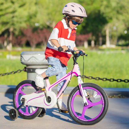 RoyalBaby Moon - 5 14" Magnesium Alloy Kids Bicycle with Training Wheels, Pink - Angler's Pro Tackle & Outdoors