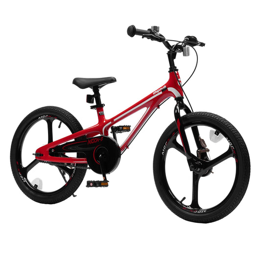 RoyalBaby Moon - 5 18" Magnesium Kids Bicycle w/Dual Hand Brakes & Kickstand, Red - Angler's Pro Tackle & Outdoors