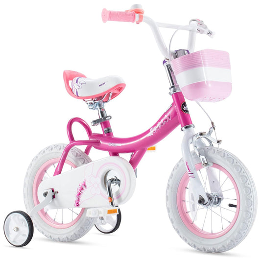 RoyalBaby Princess Girl Bike 16" w/Training Wheels & Kickstand, Bunny/Fuchsia - Angler's Pro Tackle & Outdoors