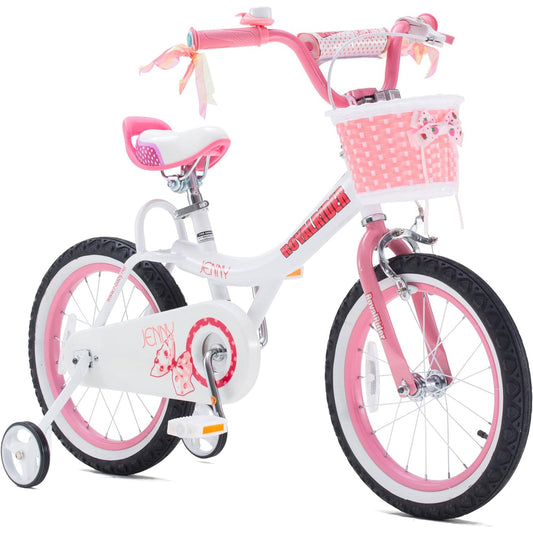 RoyalBaby Princess Girl Bike 16" w/Training Wheels & Kickstand, Jenny/White Pink - Angler's Pro Tackle & Outdoors