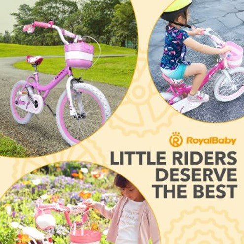 RoyalBaby Princess Girl Bike 16"w/Training Wheels & Kickstand, Bunny/Pink Purple - Angler's Pro Tackle & Outdoors