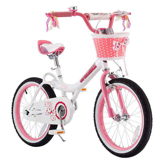 RoyalBaby Princess Girl Kid Outdoor Bicycle 18" with Kickstand, Jenny/White Pink - Angler's Pro Tackle & Outdoors