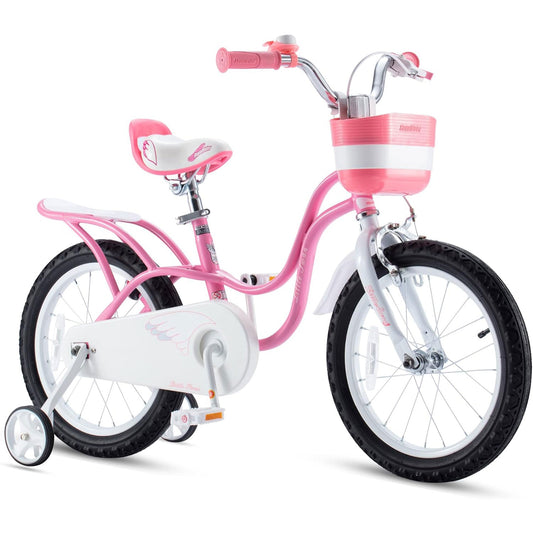 RoyalBaby Princess Girl Kids Bicycle 12" with Training Wheels, Swan/Classic Pink - Angler's Pro Tackle & Outdoors