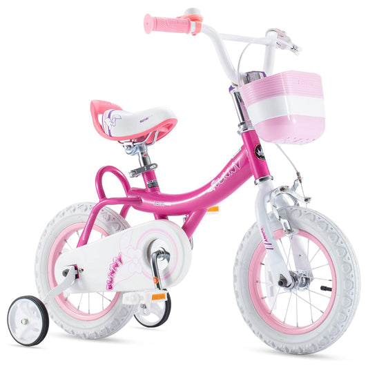 RoyalBaby Princess Girl Kids Bicycle 14 Inch with Training Wheels, Bunny/Fuchsia - Angler's Pro Tackle & Outdoors