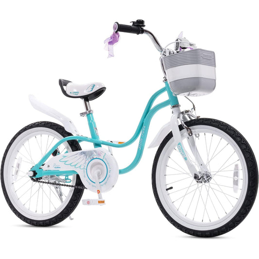 RoyalBaby Princess Girl Kids Outdoor Bicycle 18 Inch with Kickstand, Swan/Blue - Angler's Pro Tackle & Outdoors