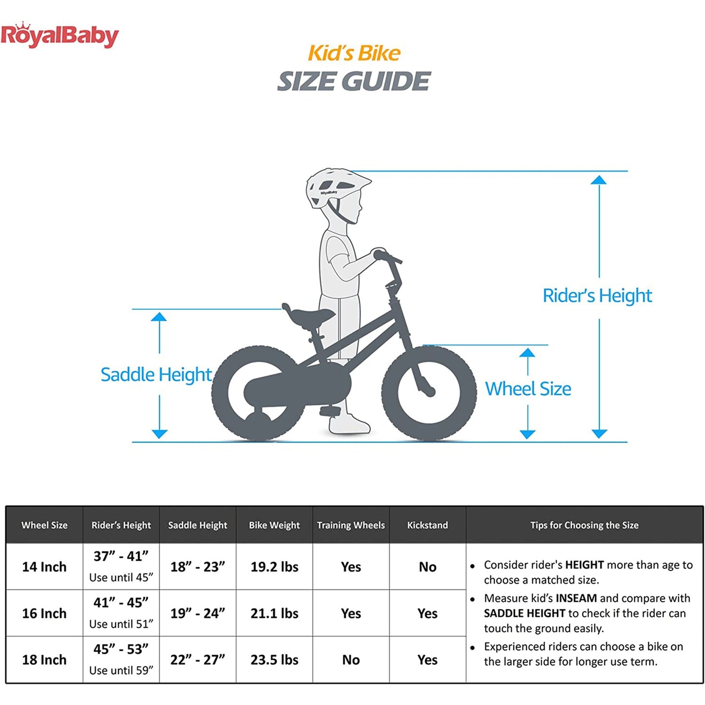 RoyalBaby RoyalMg Galaxy Fleet 14 Inch Kids Bicycle with Training Wheels, Blue - Angler's Pro Tackle & Outdoors