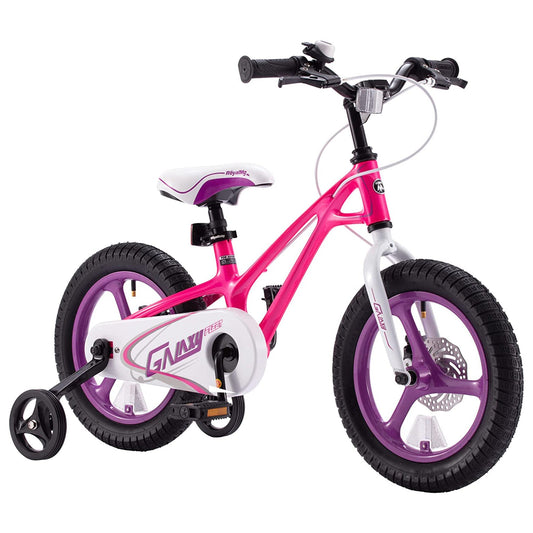 RoyalBaby RoyalMg Galaxy Fleet 16" Kids Bicycle with Training Wheels, Fuchsia - Angler's Pro Tackle & Outdoors