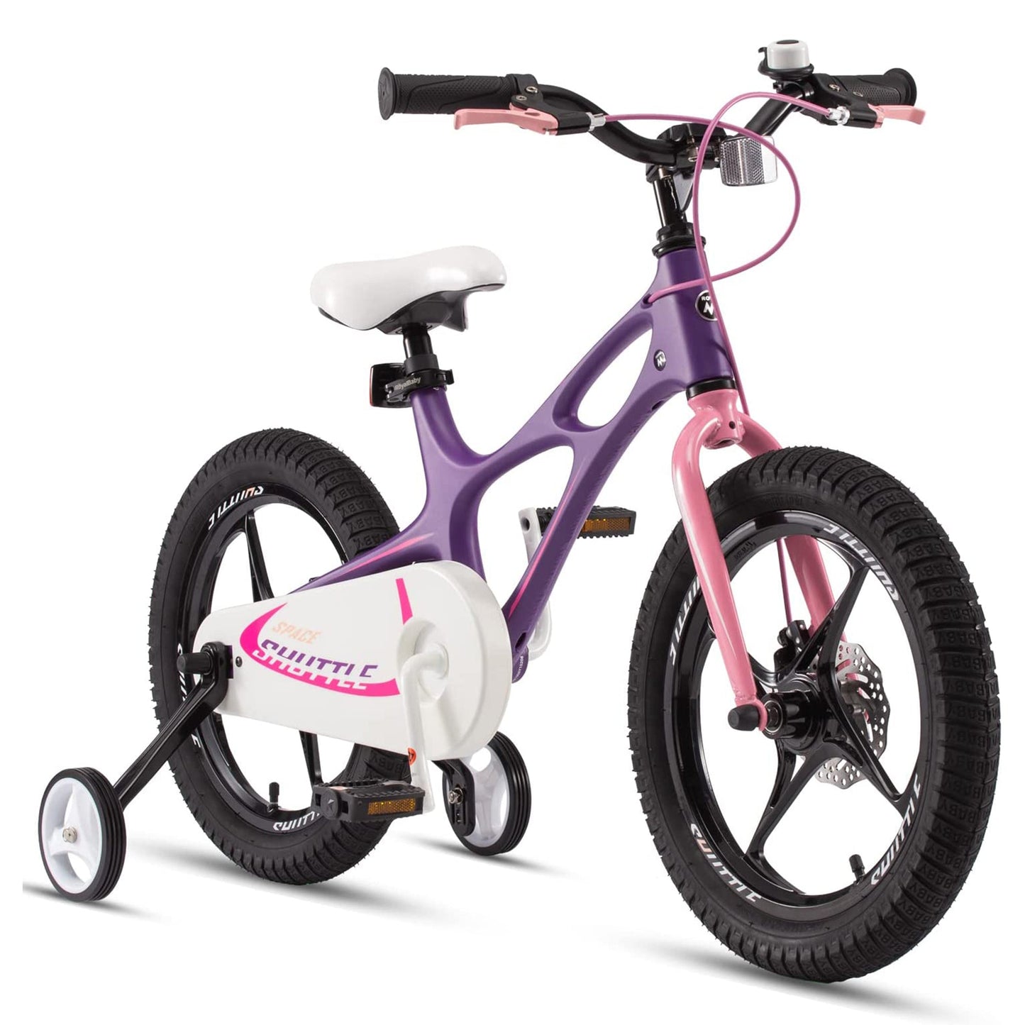 RoyalBaby Space Shuttle 14" Magnesium Alloy Kids Bike w/Training Wheels, Purple - Angler's Pro Tackle & Outdoors