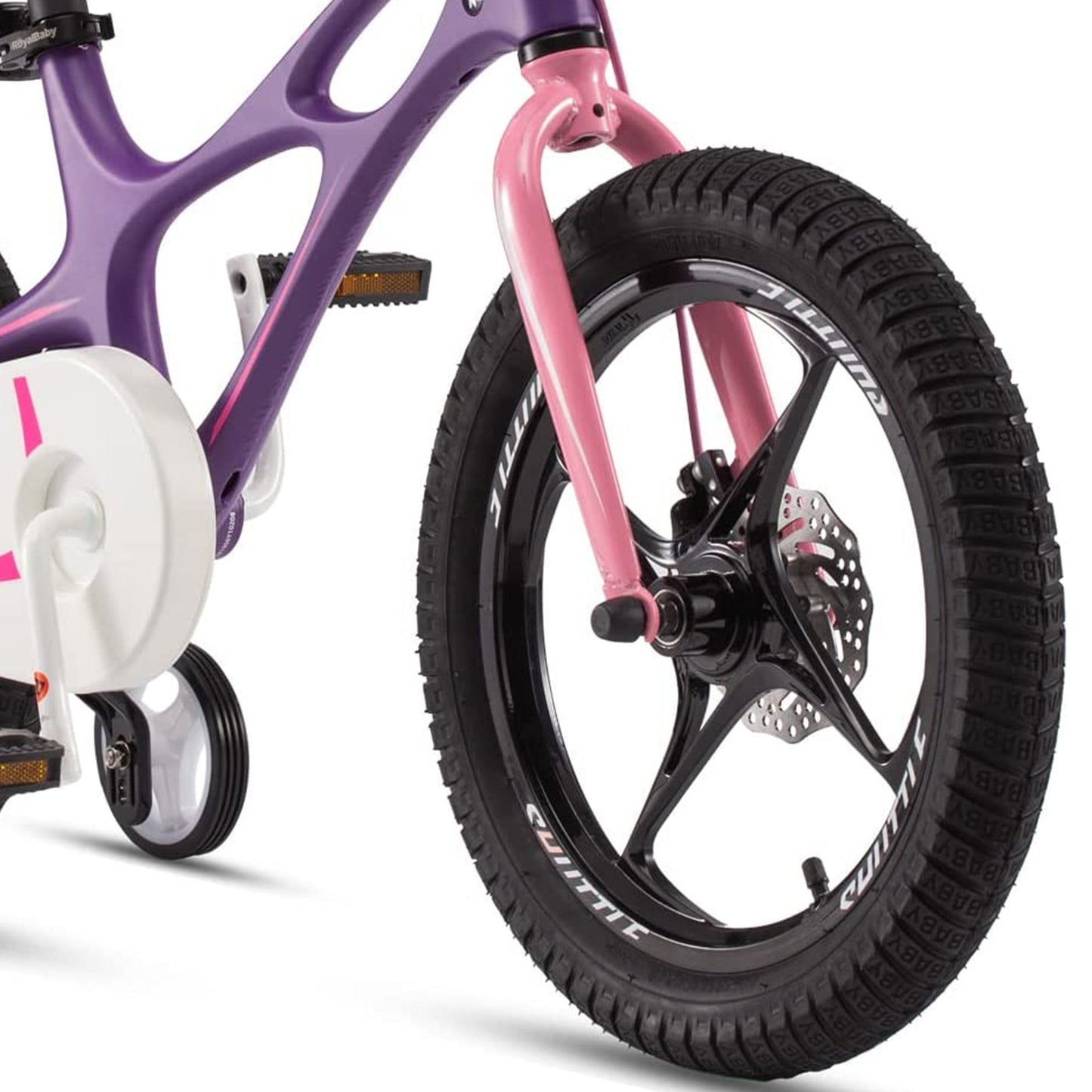 RoyalBaby Space Shuttle 14" Magnesium Alloy Kids Bike w/Training Wheels, Purple - Angler's Pro Tackle & Outdoors