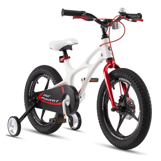 RoyalBaby Space Shuttle 16" Magnesium Alloy Kids Bicycle w/2 Disc Brakes, White - Angler's Pro Tackle & Outdoors