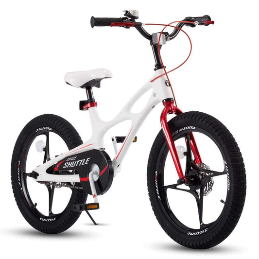 RoyalBaby Space Shuttle 18" Magnesium Alloy Kids Bicycle w/2 Disc Brakes, White - Angler's Pro Tackle & Outdoors