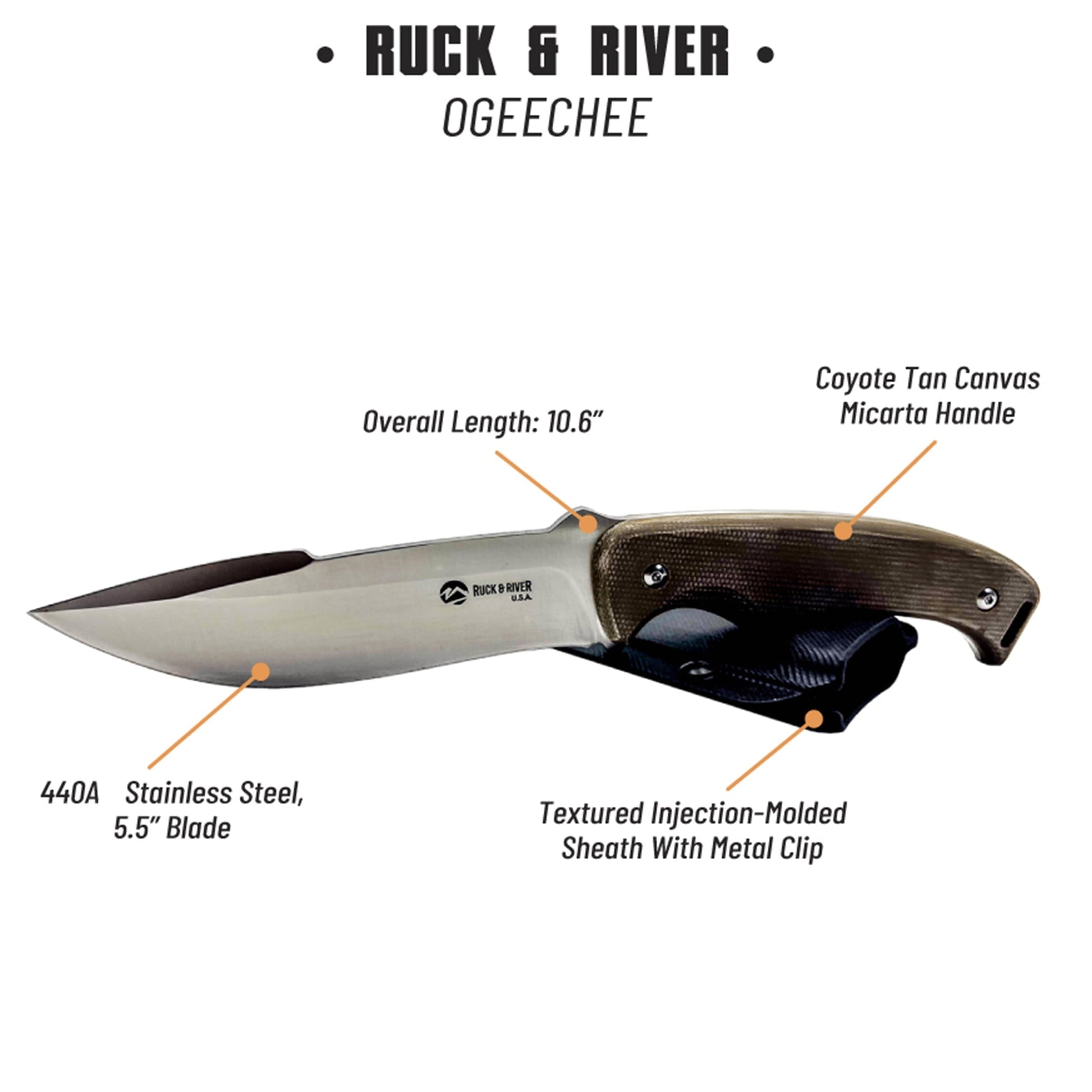 Ruck & River Ogeechee Fixed Blade Knife - Angler's Pro Tackle & Outdoors