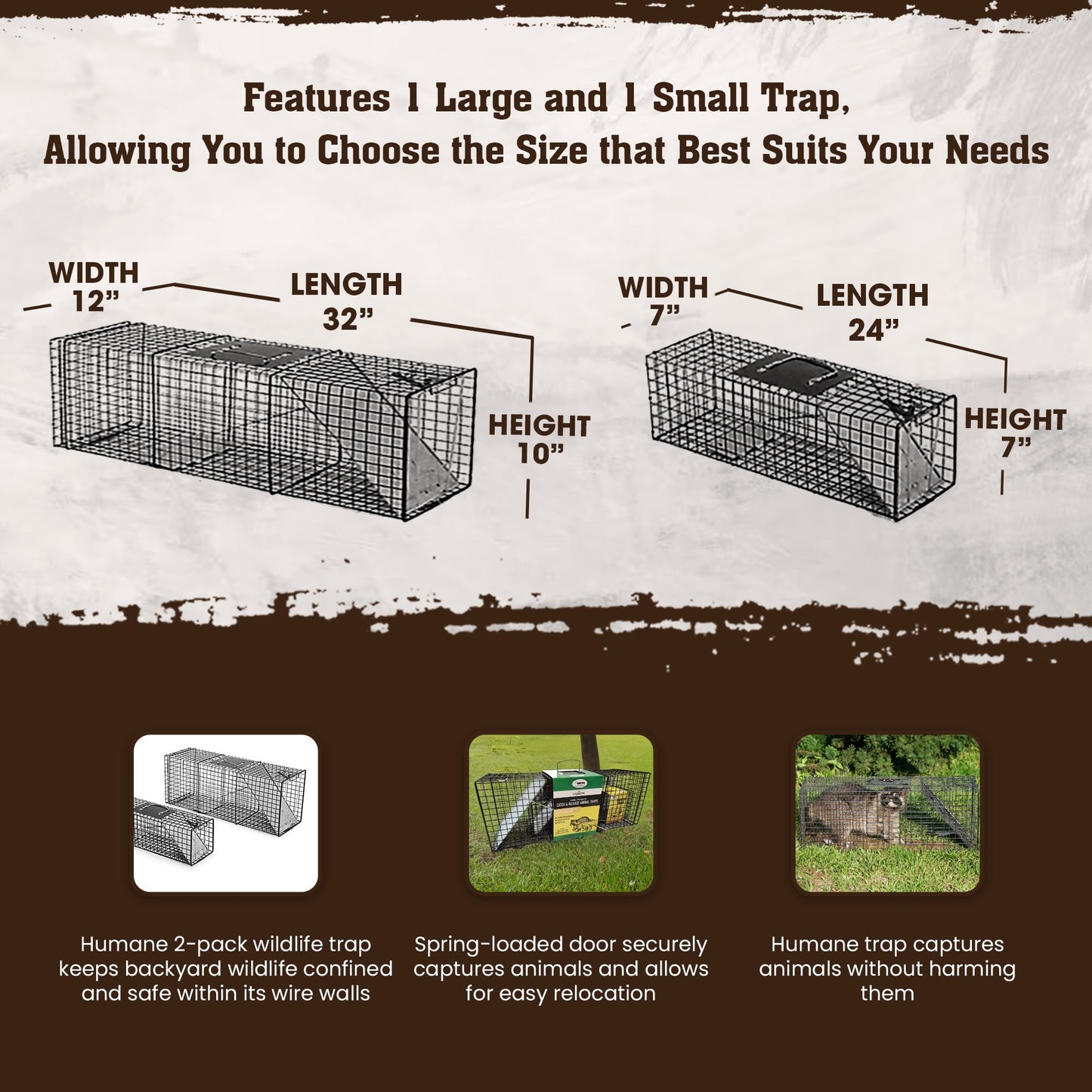 Rugged Ranch CatchMor Live Animal Multi Catch 2 Pack Trap, 1 Large & 1 Small - Angler's Pro Tackle & Outdoors