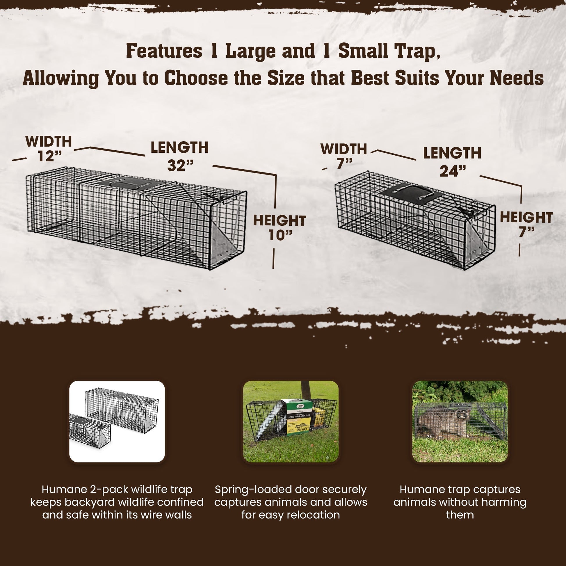 Rugged Ranch CatchMor Live Animal Multi Catch 2 Pack Trap, 1 Large & 1 Small - Angler's Pro Tackle & Outdoors