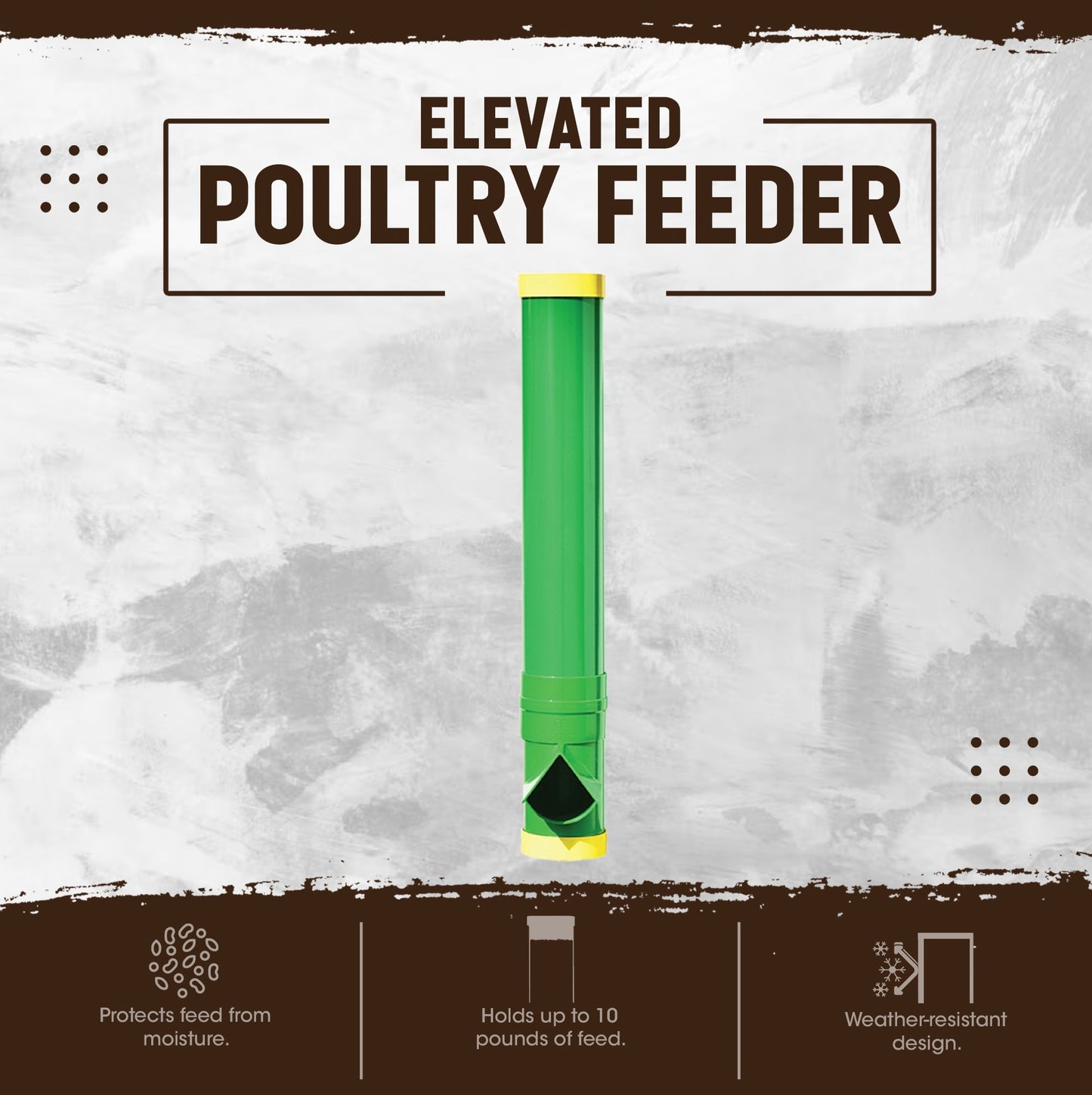 Rugged Ranch High End Hen Elevated 10 Pound Poultry Feeder and Mounting System - Angler's Pro Tackle & Outdoors