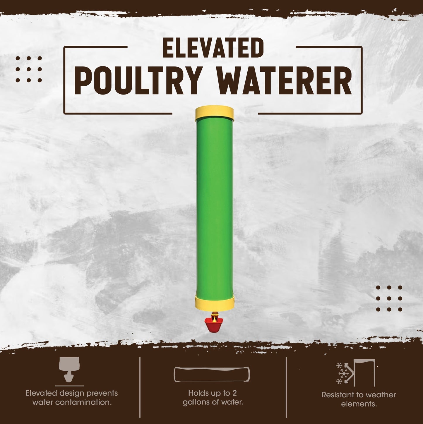 Rugged Ranch High End Hen Elevated 2 Gallon Poultry Waterer and Mounting System - Angler's Pro Tackle & Outdoors