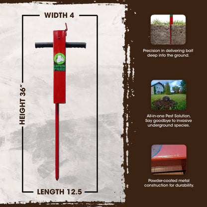 Rugged Ranch MGP1 Professional Home Gopher Prod Pest Control Tool, Red - Angler's Pro Tackle & Outdoors