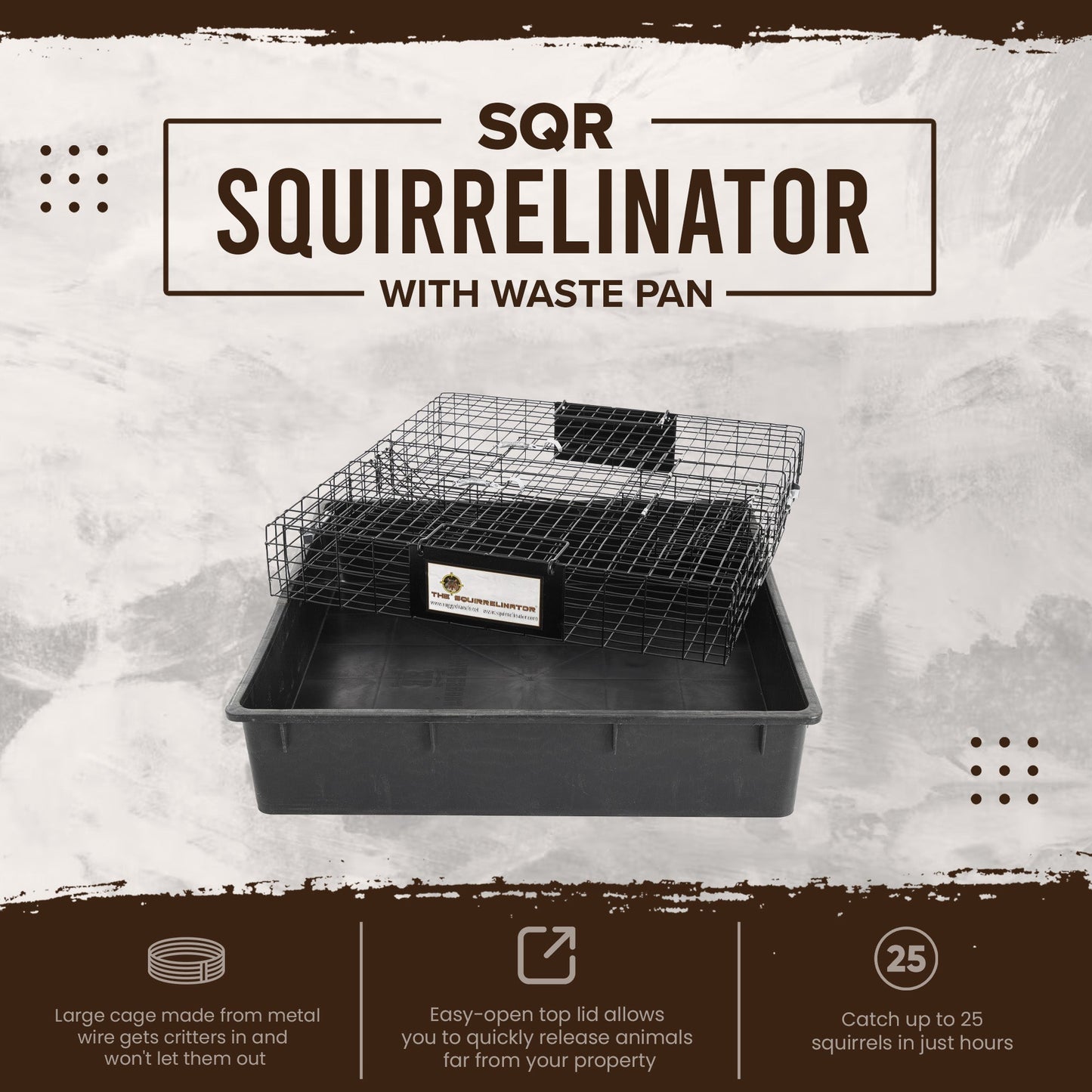 Rugged Ranch SQR Squirrelinator Live Squirrel Metal 2 Door Trap w/ Waste Pan - Angler's Pro Tackle & Outdoors
