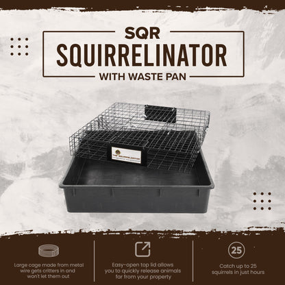 Rugged Ranch SQR Squirrelinator Live Squirrel Metal 2 Door Trap w/ Waste Pan - Angler's Pro Tackle & Outdoors
