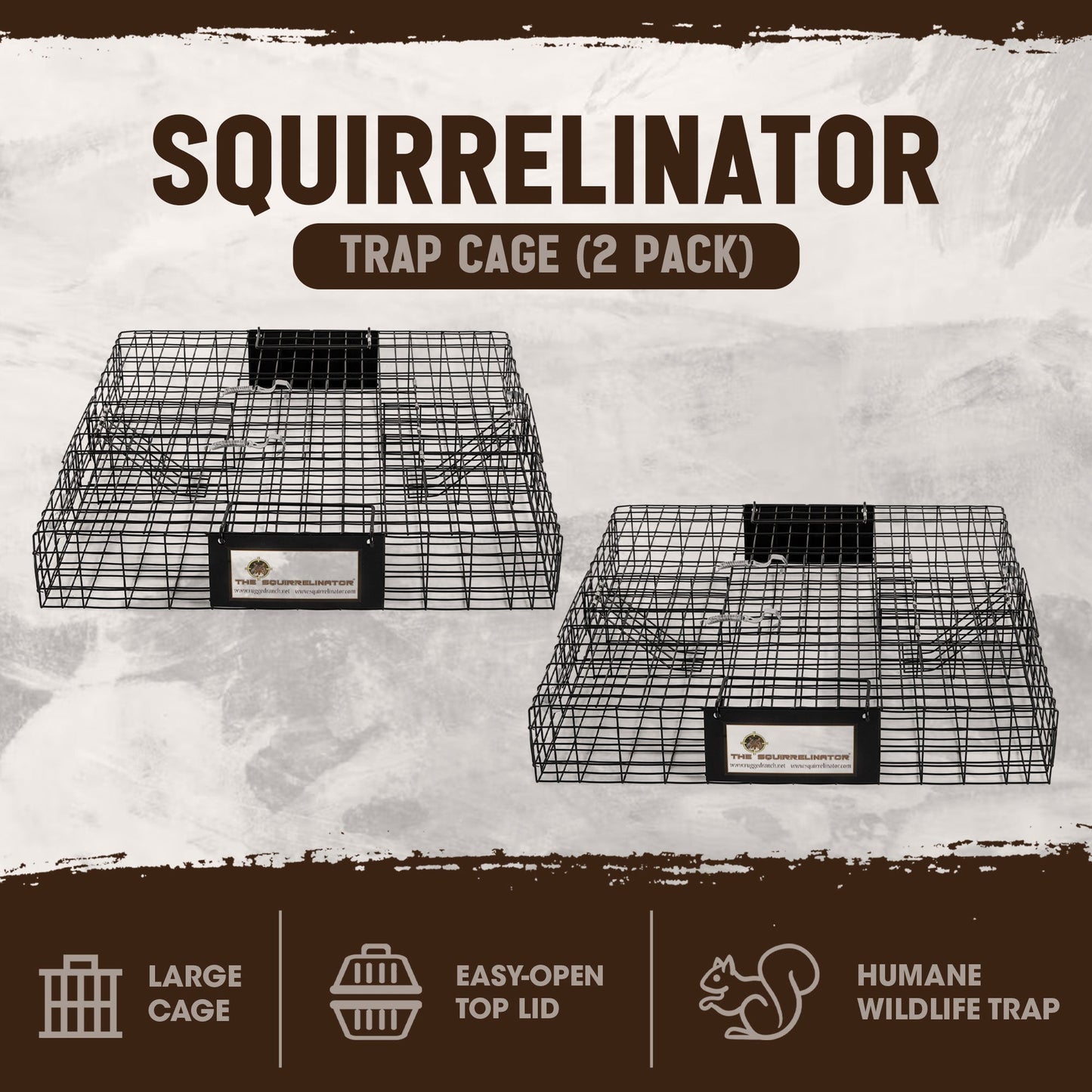 Rugged Ranch SQRTO Squirrelinator Squirrel 2 Door Trap Cage (2 Pack) - Angler's Pro Tackle & Outdoors