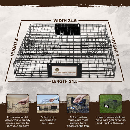 Rugged Ranch SQRTO Squirrelinator Squirrel 2 Door Trap Cage (2 Pack) - Angler's Pro Tackle & Outdoors