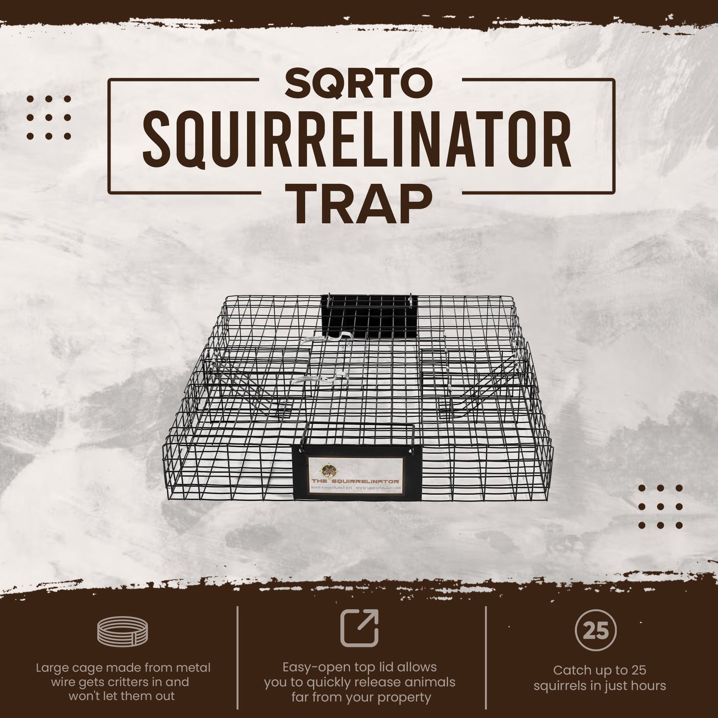 Rugged Ranch SQRTO Squirrelinator Trap CatchMor Live Animal 2 Door Metal Cage - Angler's Pro Tackle & Outdoors