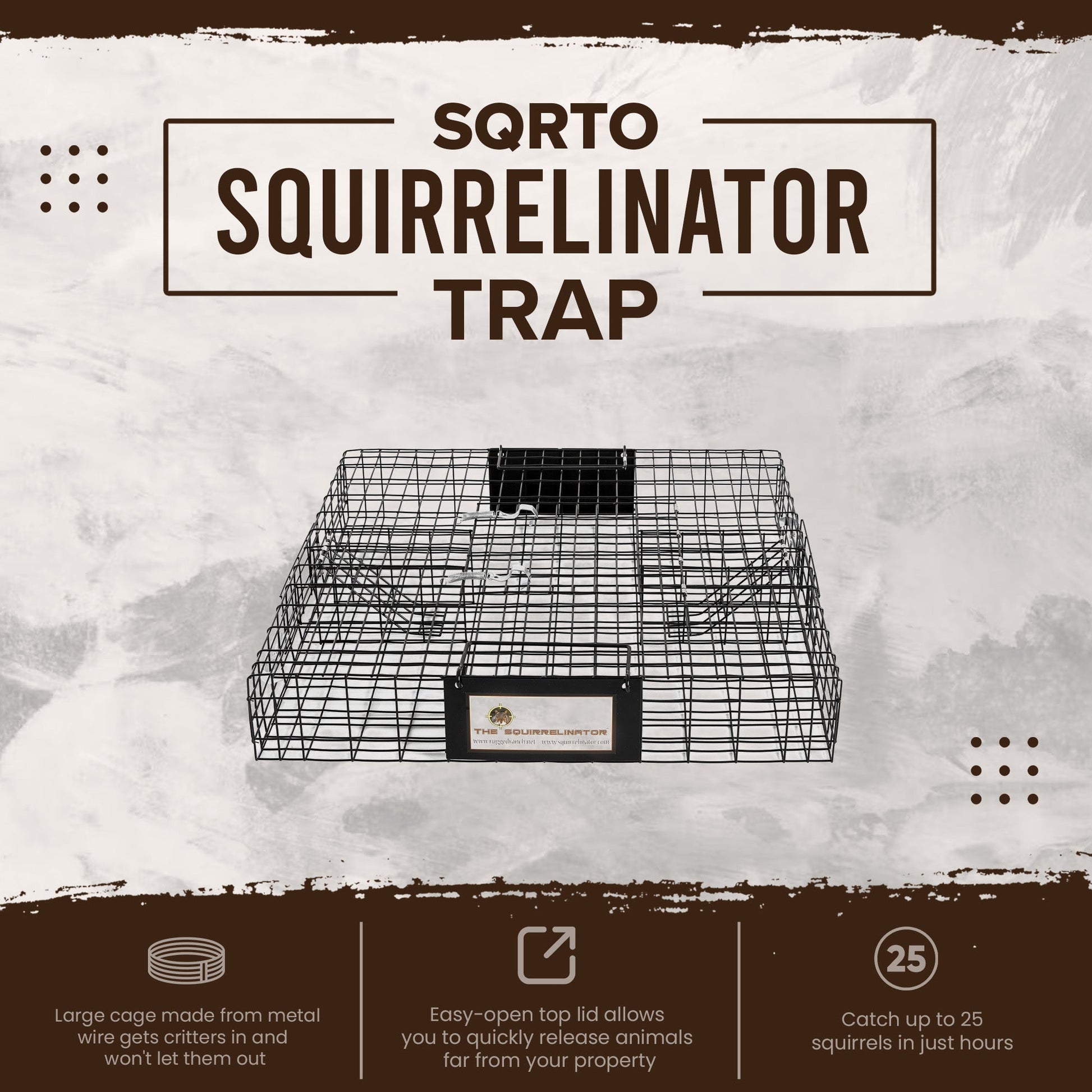 Rugged Ranch SQRTO Squirrelinator Trap CatchMor Live Animal 2 Door Metal Cage - Angler's Pro Tackle & Outdoors