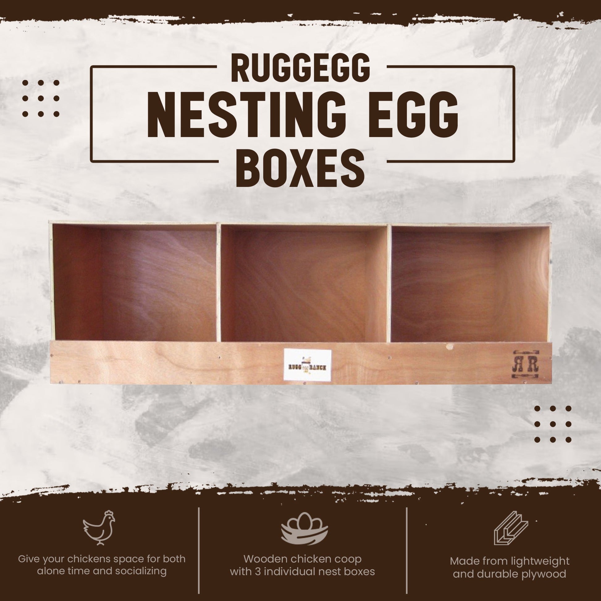Rugged Ranch TRIPLEX RuggEgg Barn Wooden Chicken Coop Triple Nesting Egg Boxes - Angler's Pro Tackle & Outdoors