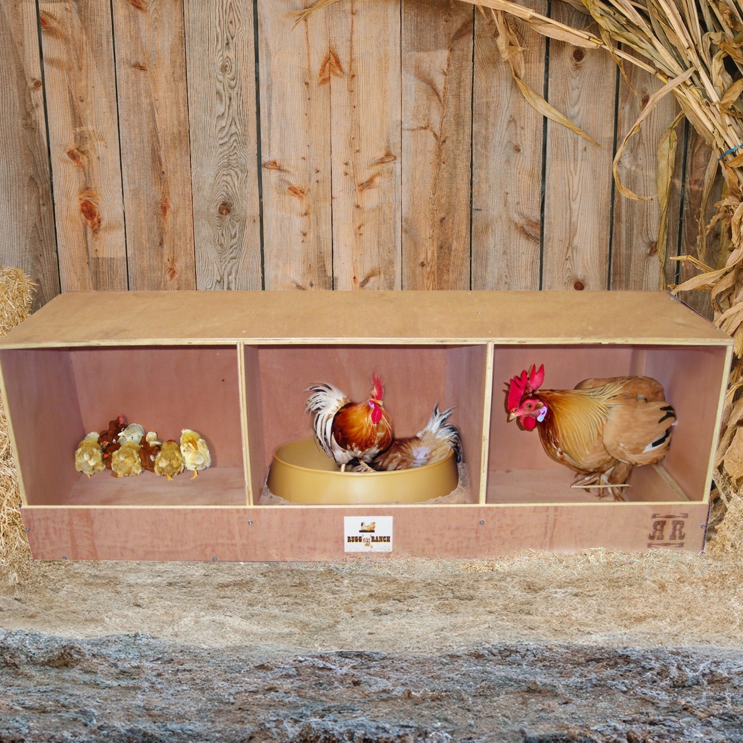 Rugged Ranch TRIPLEX RuggEgg Barn Wooden Chicken Coop Triple Nesting Egg Boxes - Angler's Pro Tackle & Outdoors