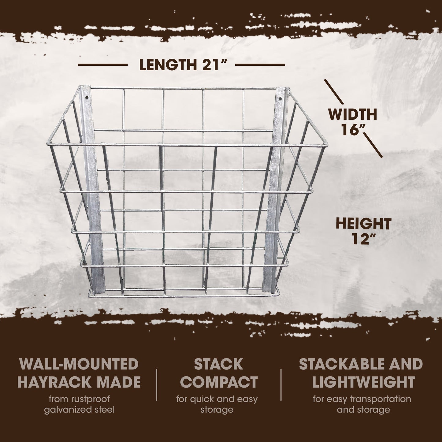 Rugged Ranch Wall Mounted Rustproof Steel Sheep & Goat Livestock Hay Feeder Rack - Angler's Pro Tackle & Outdoors
