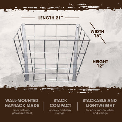 Rugged Ranch Wall Mounted Rustproof Steel Sheep & Goat Livestock Hay Feeder Rack - Angler's Pro Tackle & Outdoors