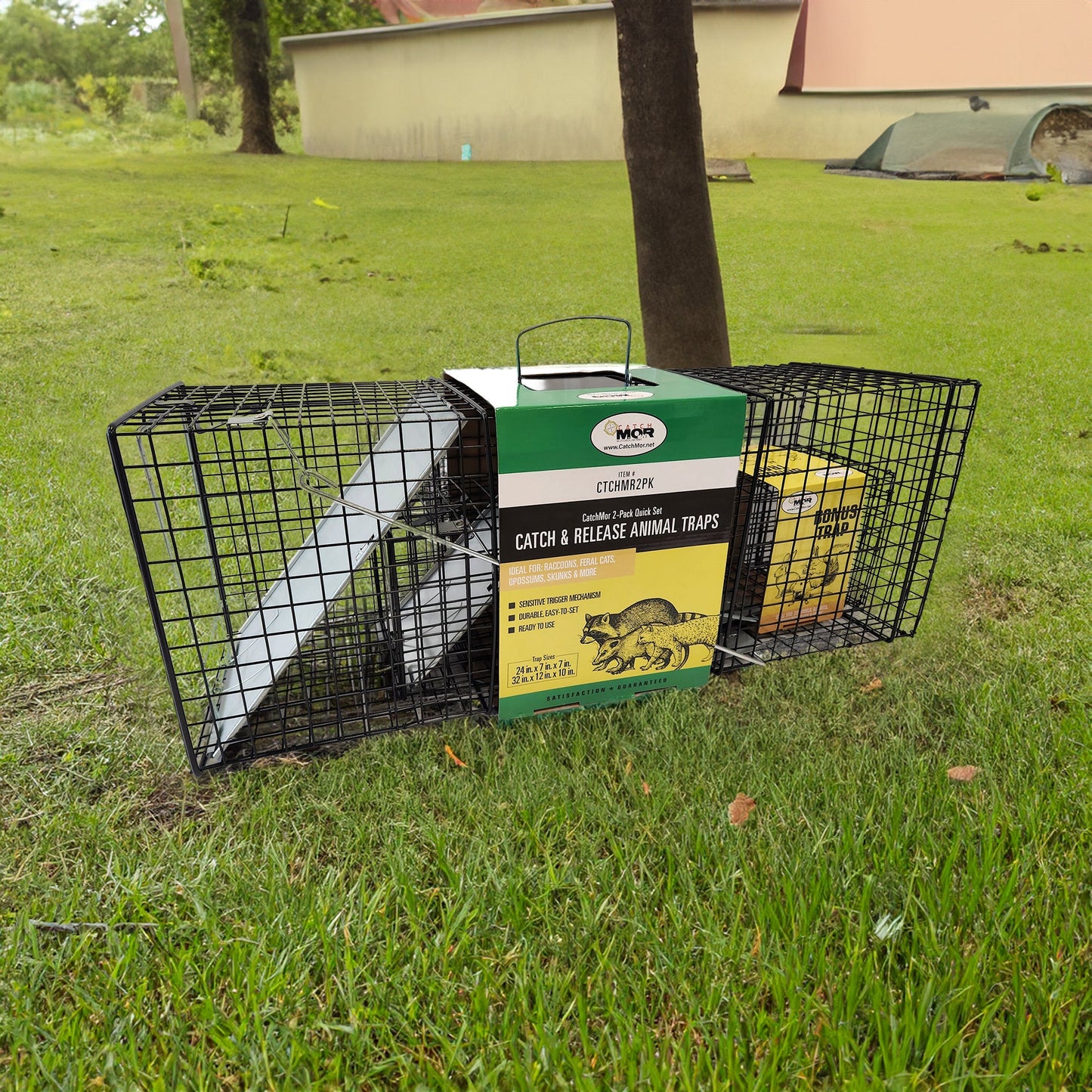 Rugged Ranch CatchMor Live Animal Multi Catch 2 Pack Trap, 1 Large & 1 Small