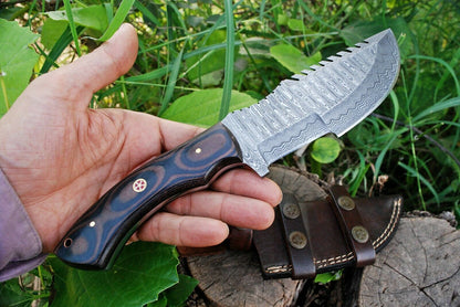 KBS Knives Knife from the Movie The Hunted – 10" Damascus Steel with Micarta Handle
