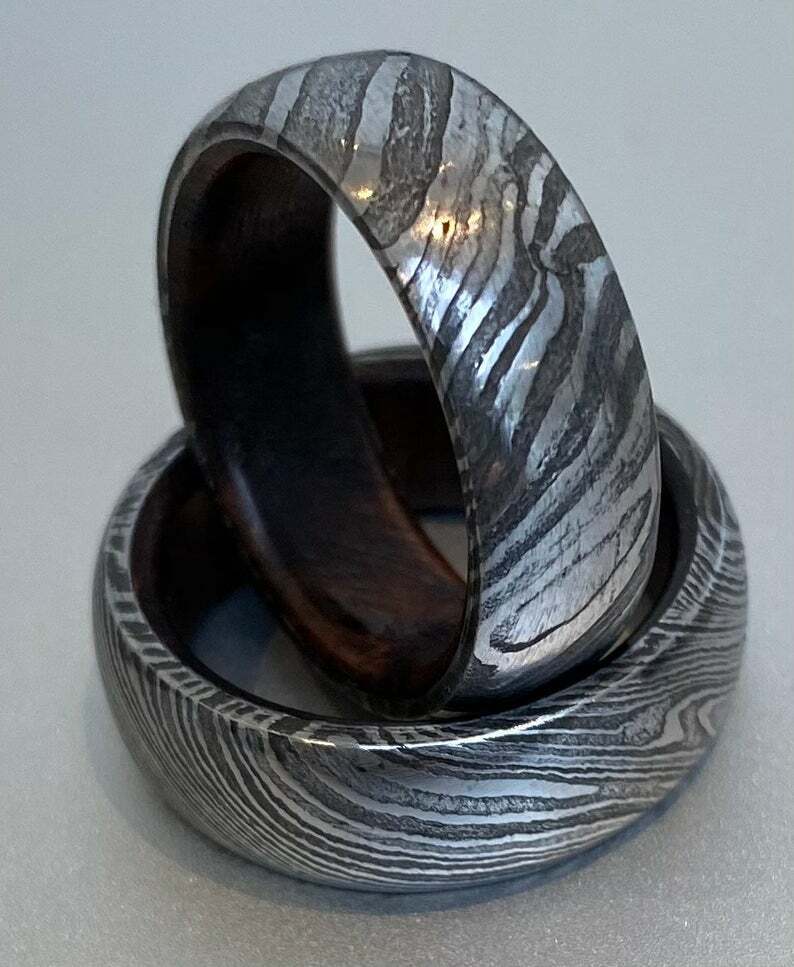 KBS Knives Custom Damascus Steel Wedding Ring
