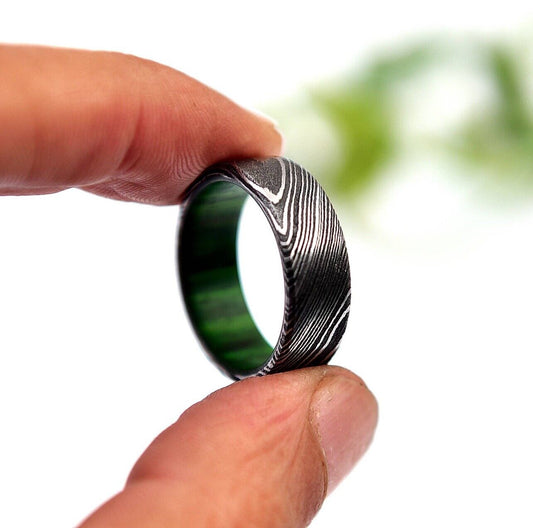 KBS Knives Exquisite Damascus Steel Engagement Ring by KBS Knives Store