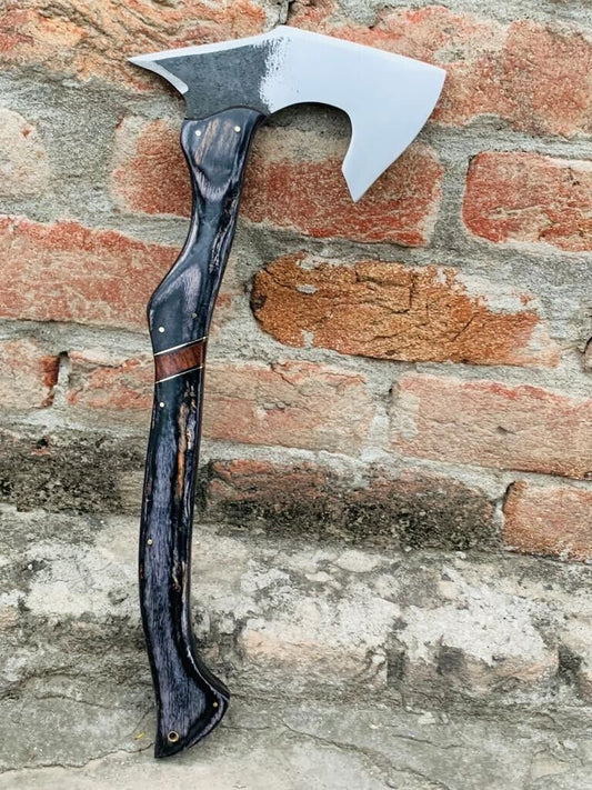 KBS Knives Precision Throwing Tomahawk with Custom Handmade Forged 1095 Steel Blade and Exotic Rosewood Handle – Strike Master