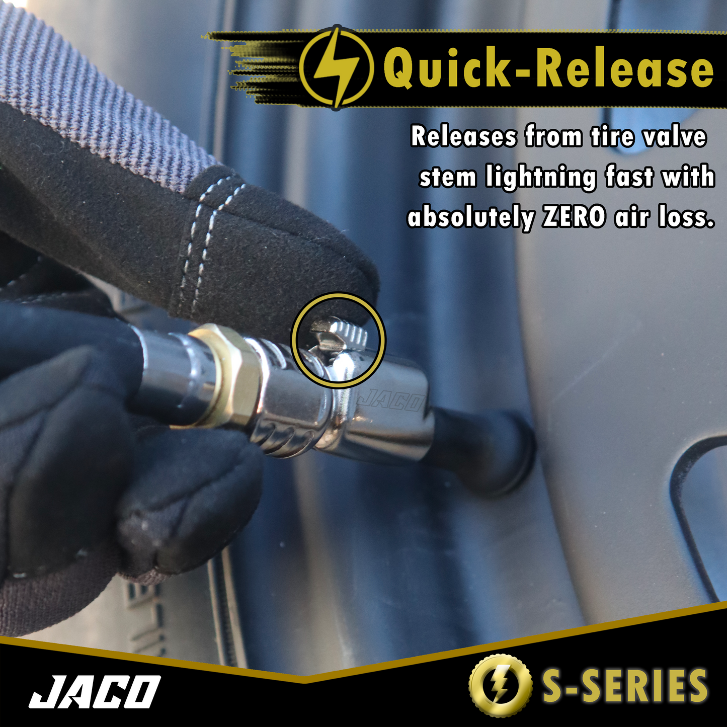 Jaco Lightning™ S-Series Tire Air Chuck | Open Flow, 1/4" F-NPT (2 Pack)