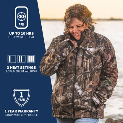 Gobi Heat Sahara Women's Heated Hunting Jacket - Mossy Oak Camo